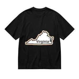 Virginia State Outline Graphic T-Shirt - Black